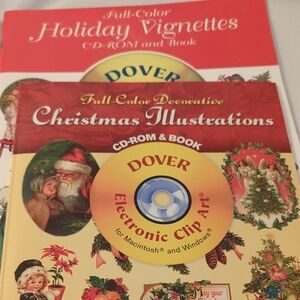 Dover Vintage Holiday Electronic Designs Books And CDs Set Of 2